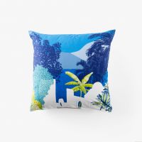 Квадратна наволочка з подвійним декором з перкалю NAOUSSA