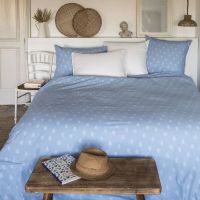 Підковдра з двостороннім декором з промитого льону та бавовни MADELEINE