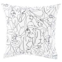 Квадратна наволочка з подвійним декором з перкалю CALLIPYGE