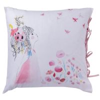 Квадратна наволочка з подвійним декором з органічної бавовни POESIE