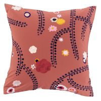 Квадратна наволочка з подвійним декором з перкалю PSYCHE