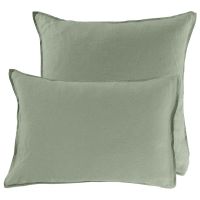 Прямокутна наволочка з промитого льону та бавовни SONGE