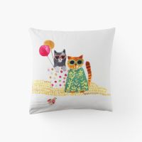 Квадратна наволочка з подвійним декором з перкалю EUPHORY