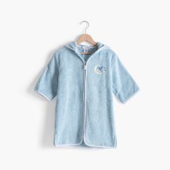 Дитячий халат на блискавці з органічної бавовни з каптуром та вишивкою ILLUMINE