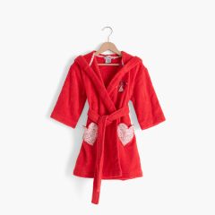 Дитячий махровий халат з каптуром та вишивкою MESREVES