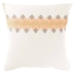 Квадратна наволочка з промитого льону та бавовни з вишивкою BOHO