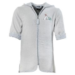 Дитячий халат на блискавці з органічної бавовни з каптуром та вишивкою CALINE