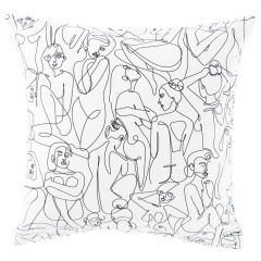 Квадратна наволочка з подвійним декором з перкалю CALLIPYGE