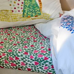 Простирадло з органічної бавовни на резинці з принтом EUPHORY