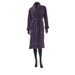 Жіночий махровий халат з шалевим коміром та вишивкою LANA