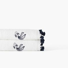 Махровий рушник для рук з бавовни та бамбукової віскози з вишивкою DEMILUNE