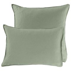 Прямокутна наволочка з промитого льону та бавовни SONGE