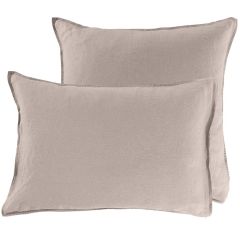Прямокутна наволочка з промитого льону та бавовни SONGE
